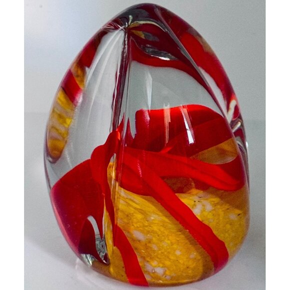 Millville Wheaton Village Signed Magnum Art Glass Paperweight Swirls on Frit 5"H - Picture 6 of 8